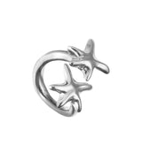 UNOde50 Arcadia Double Starfish Silver-Plated Ring - Size 8.5