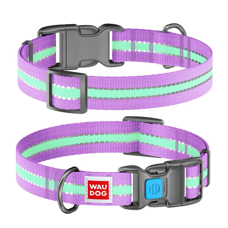 WAUDOG Nylon Reflective Dog Collar - Size Medium