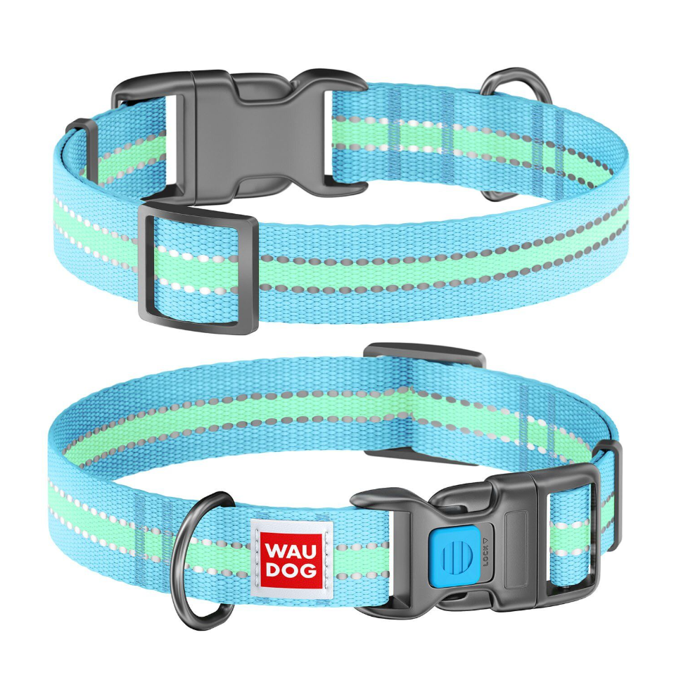 WAUDOG Nylon Reflective Dog Collar - Size Large