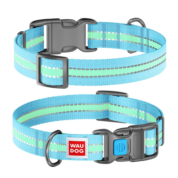 WAUDOG Nylon Reflective Dog Collar - Size Large