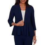 Alfred Dunner Womens Light Open Crepe Cardigan Top