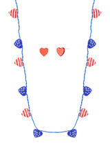 Just Joyful Heart Red, White, and Blue Light Up Necklace