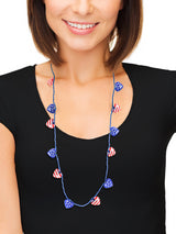 Just Joyful Heart Red, White, and Blue Light Up Necklace