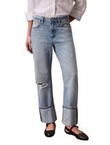 Calvin Klein Womens Wide Cuff Relaxed Jeans