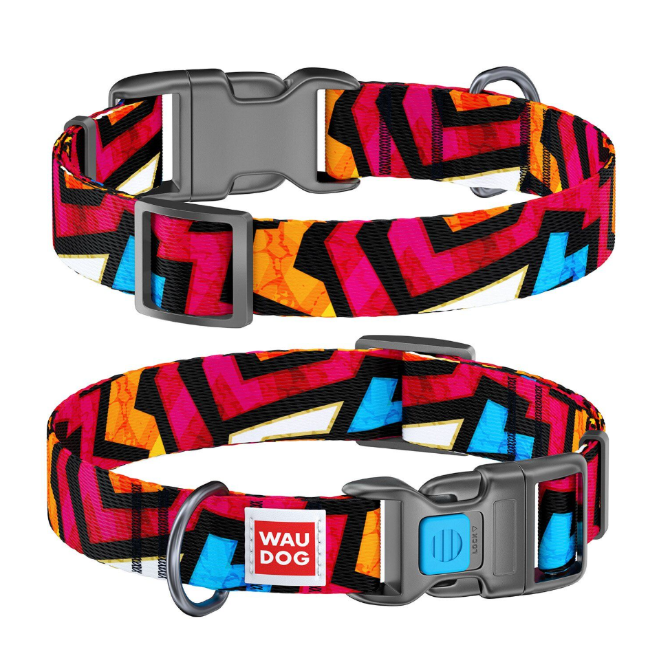 WAUDOG Nylon Dog Collar with QR-Passport - Size Small