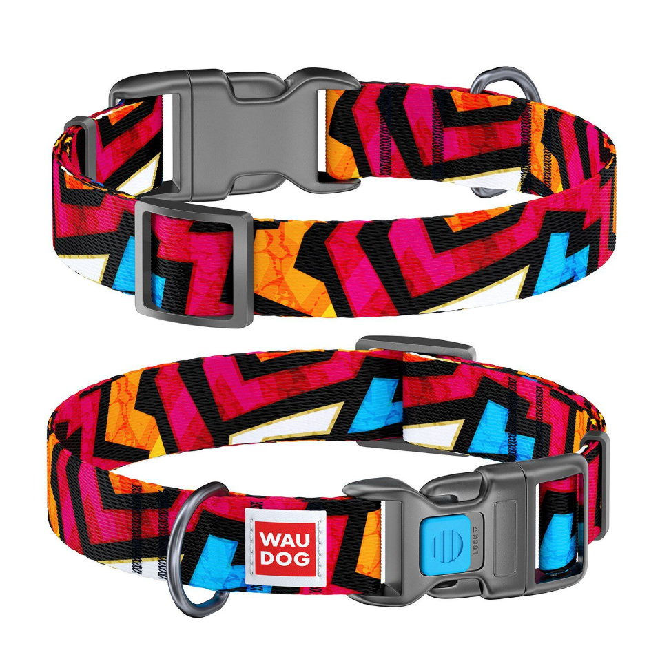 WAUDOG Nylon Dog Collar with QR-Passport - Size Medium