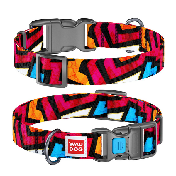 WAUDOG Nylon Dog Collar with QR-Passport - Size Medium