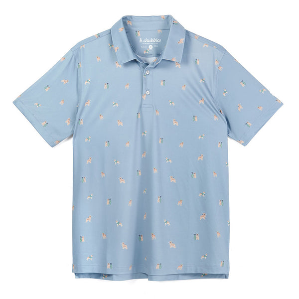Chubbies Mens The Barkin' Up The Wrong Tree Short Sleeve Performance Polo Shirt