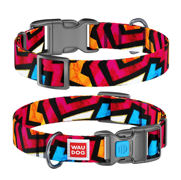 WAUDOG Nylon Dog Collar with QR-Passport - Size Large