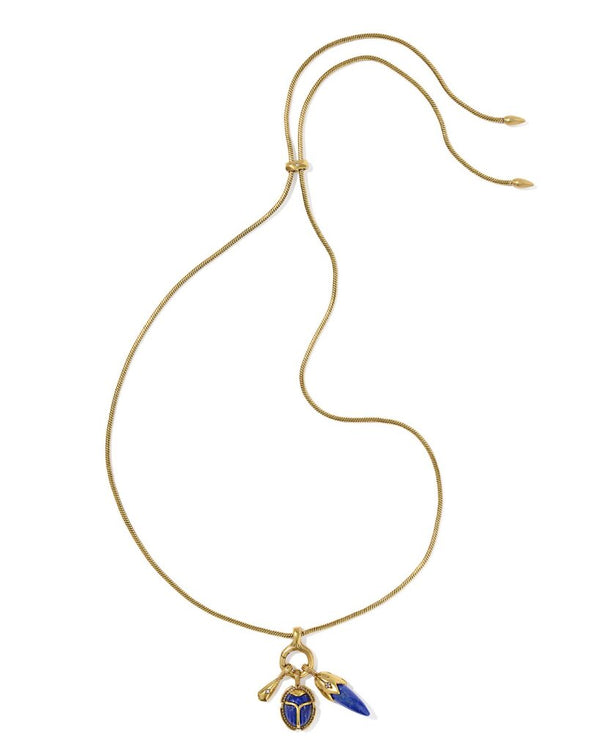 Kendra Scott Catherine Blue Lapis Charm Necklace - Gold Plated