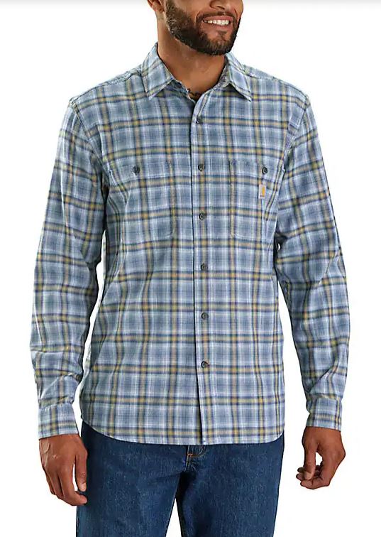 Carhartt Mens Rugged Flex Relaxed Fit Long Sleeve Button Down Shirt