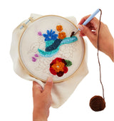 GiftCraft DIY Punch Needle Kit - Bluejay & Flowers