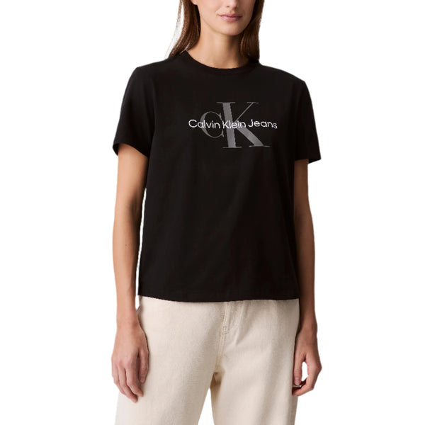 Calvin Klein Womens Monogram Logo Short Sleeve T-Shirt