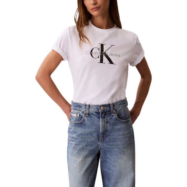 Calvin Klein Womens Monogram Logo Short Sleeve T-Shirt