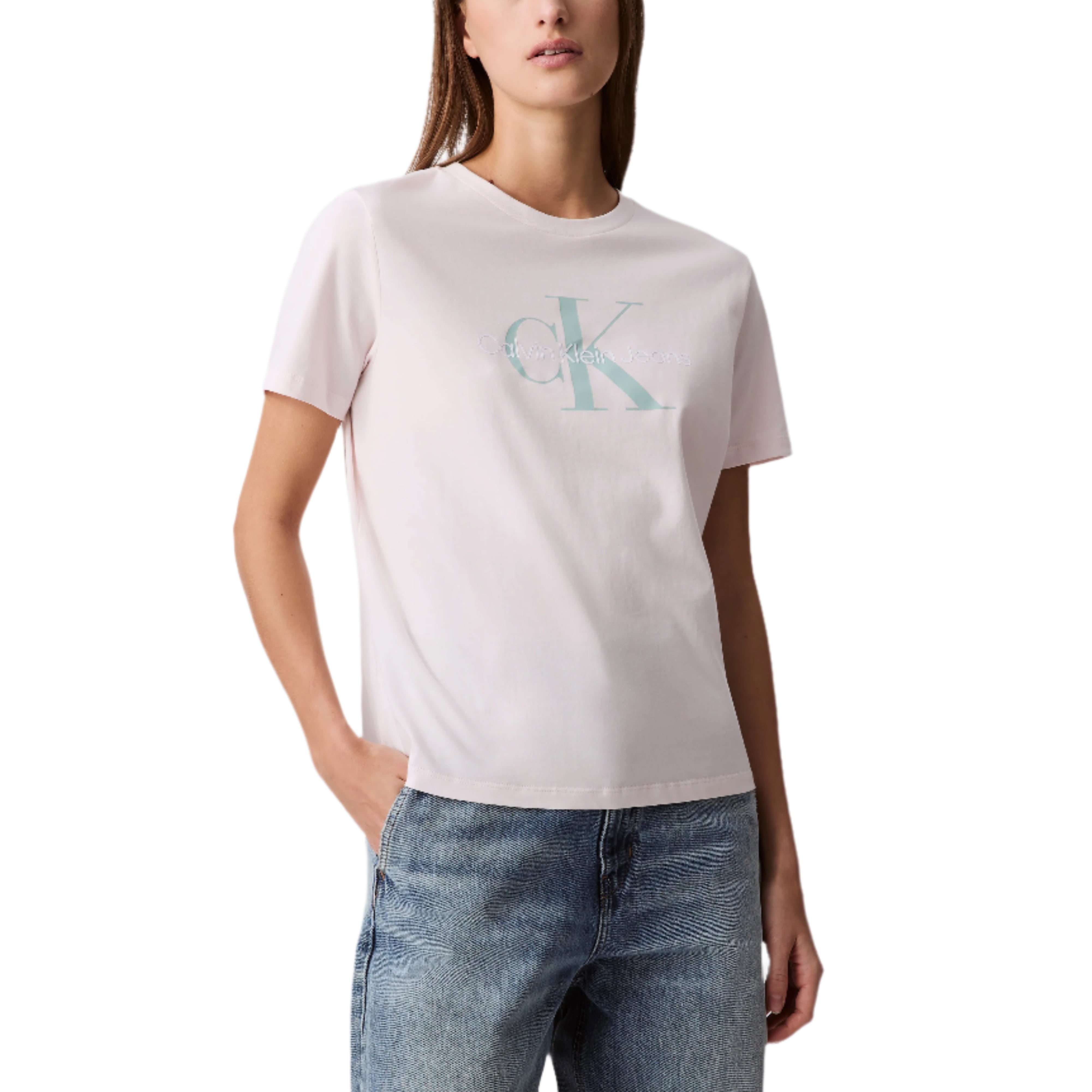 Calvin Klein Womens Monogram Logo Short Sleeve T-Shirt