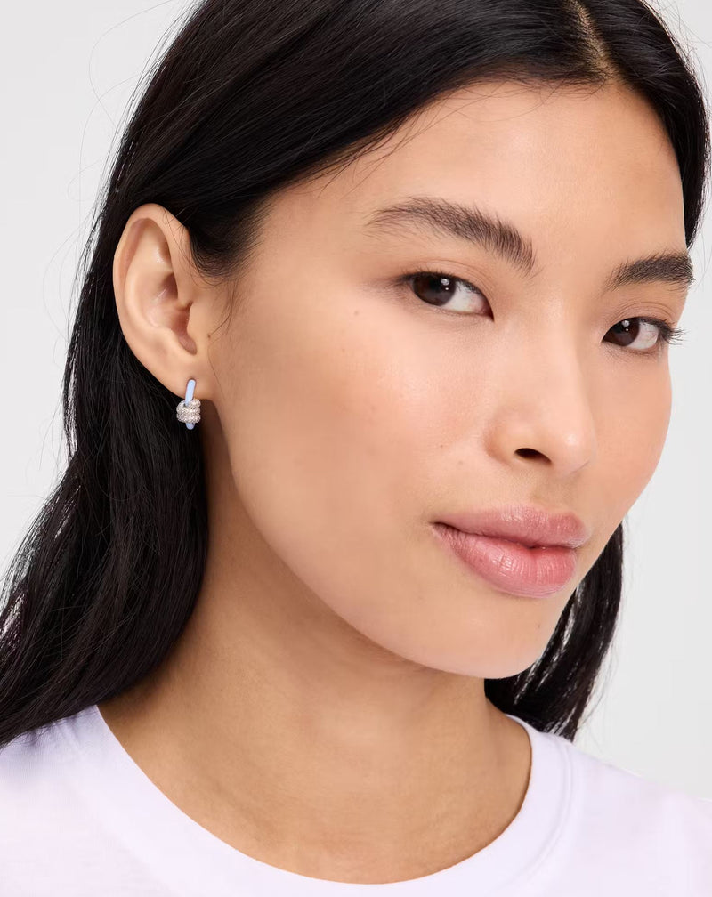Kate Spade Ropes & Knots Pave Huggies Earrings