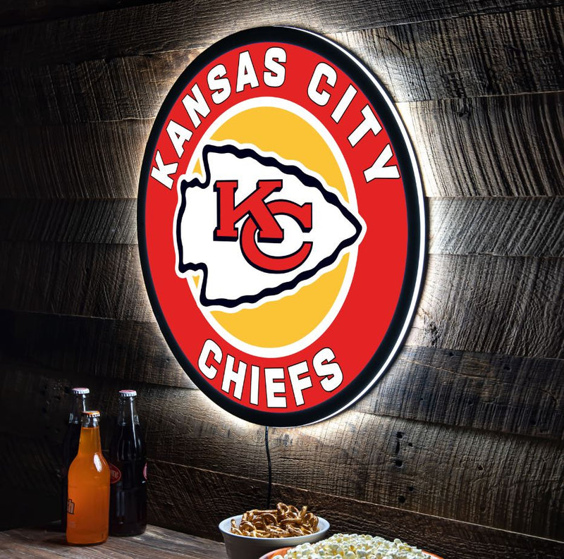 Evergreen Kansas City Chiefs Round 23" LED Lighted Sign