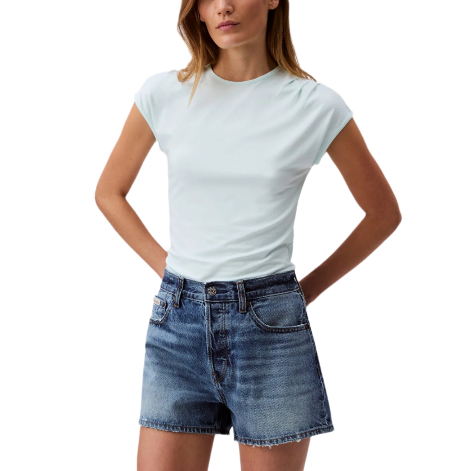 Calvin Klein Womens Matte Jersey Slim Short Sleeve T-Shirt