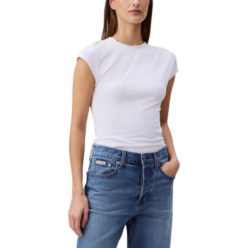 Calvin Klein Womens Matte Jersey Slim Short Sleeve T-Shirt