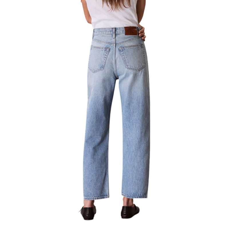 Calvin Klein Womens High Rise Barrel Fit Jeans