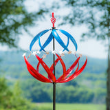 Evergreen Patriotic Stars Wind Spinner