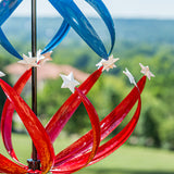 Evergreen Patriotic Stars Wind Spinner