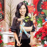 Evergreen Holiday Poinsettia Green Scarf Deer Metal Garden Statue