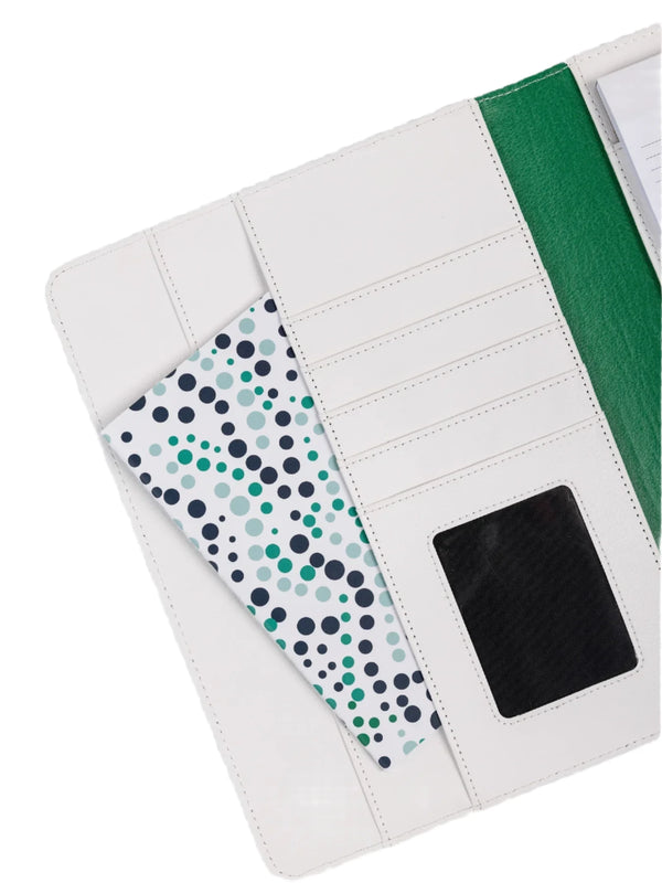 Mary Square Padfolio - On The Grid Green