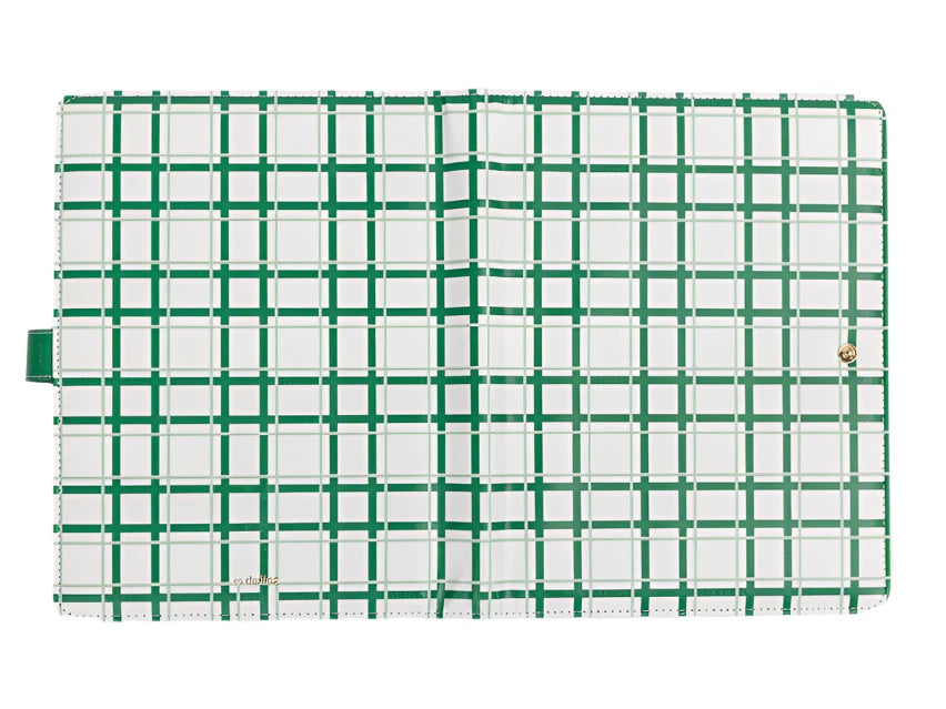 Mary Square Padfolio - On The Grid Green