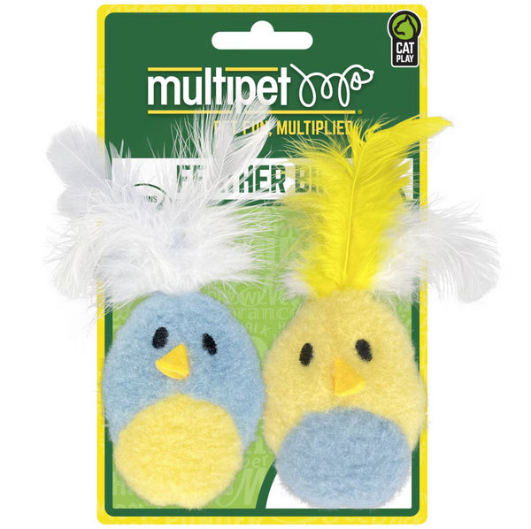 Multipet Feather Bird with Catnip Cat Toy - Assorted
