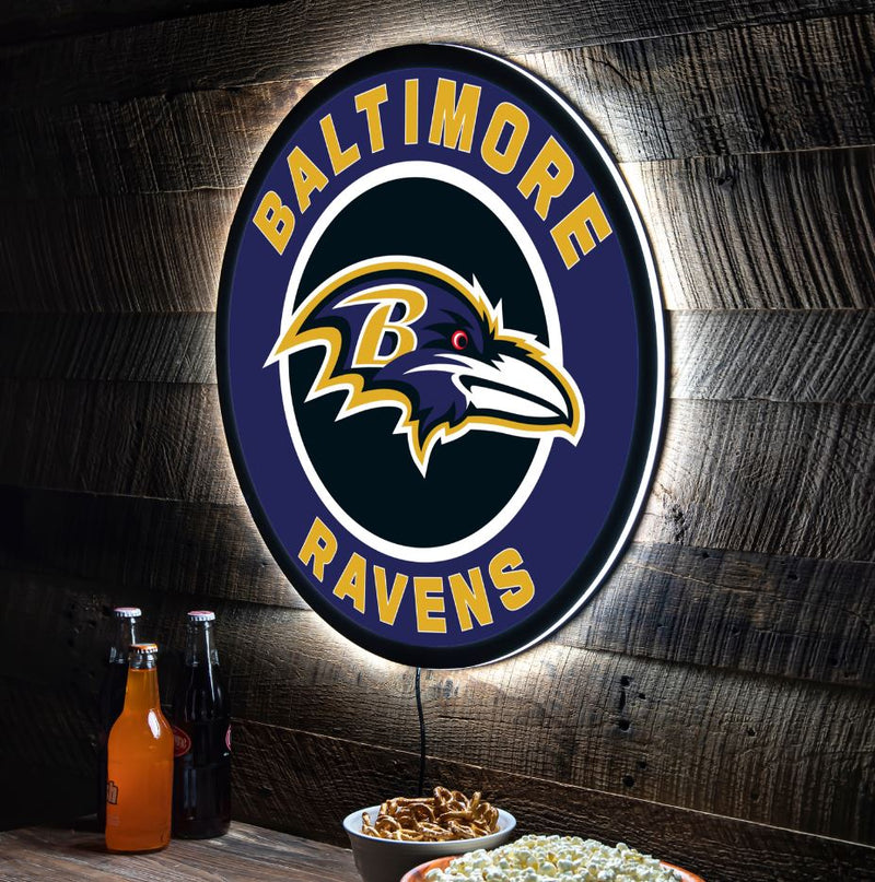 Evergreen Baltimore Ravens Round 23" LED Lighted Sign
