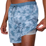 Free Country Mens Textured Solid Swim Trunks