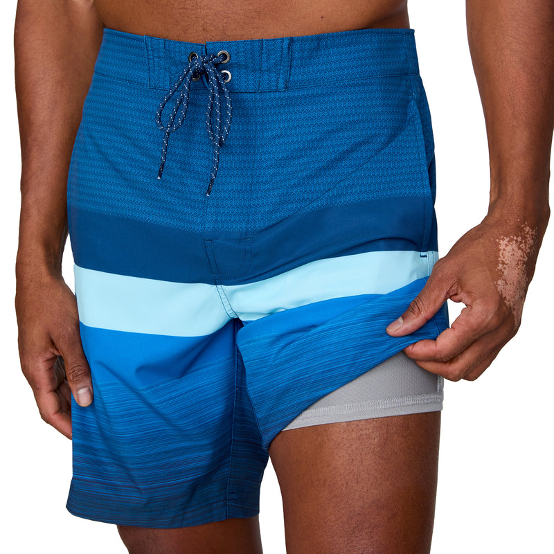 Free Country Mens Textured Surf Swim Trunks
