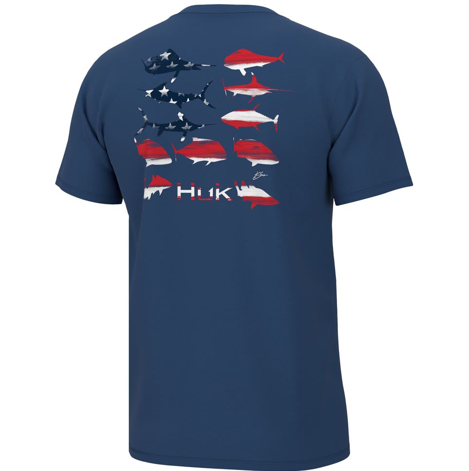Huk Mens KC Flag Fish Short Sleeve T-Shirt