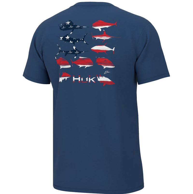 Huk Mens KC Flag Fish Short Sleeve T-Shirt