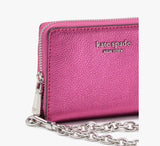 Kate Spade Natasha Metallic Pebbled Leather Chain Compact Wristlet