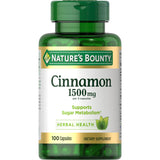 Nature's Bounty Cinnamon Capsules - 1500mg - 100 Count