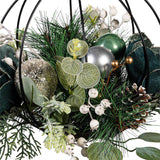 Evergreen Shades of Green Artificial with Metal Orb and Ornaments Hanging Decor