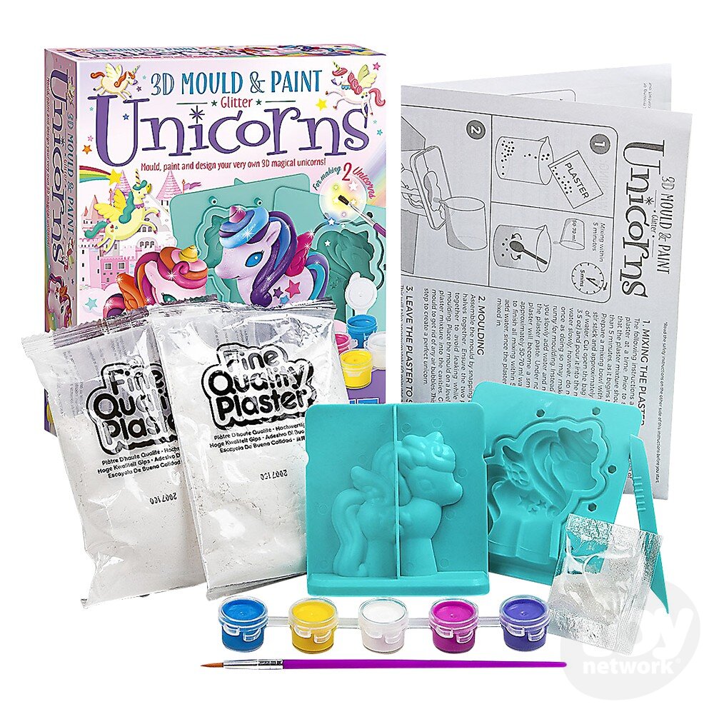 The Toy Network 3D Mould & Paint Glitter Unicorns