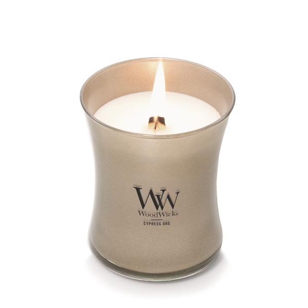 WoodWick Medium Hourglass Precious Metals Candle - Cypress Ore