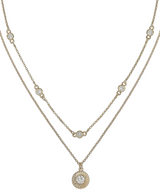 Lauren Ralph Lauren Gold Tone Station Layered Short Pendant Necklace
