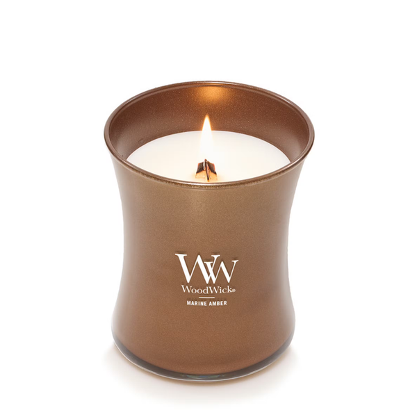 WoodWick Medium Hourglass Precious Metals Candle - Marine Amber