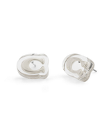 COACH Rhodium Signature C Lucite Stud Earrings