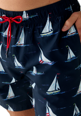 Nautica Mens Sail Print 6" Swim Trunks