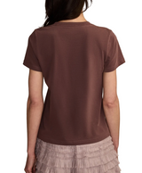 Lucky Brand Womens Lucky Bow Seed Beads Classic Crewneck T-Shirt