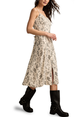 Lucky Brand Womens Festival Printed Simone Slip Dress