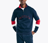 Nautica Mens Sustainable Fleece Quarter Zip Sweater