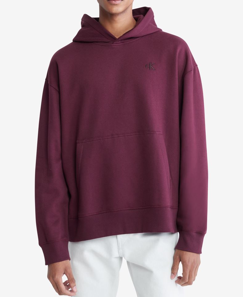 Calvin Klein Mens Archive Fleece Pullover Hoodie