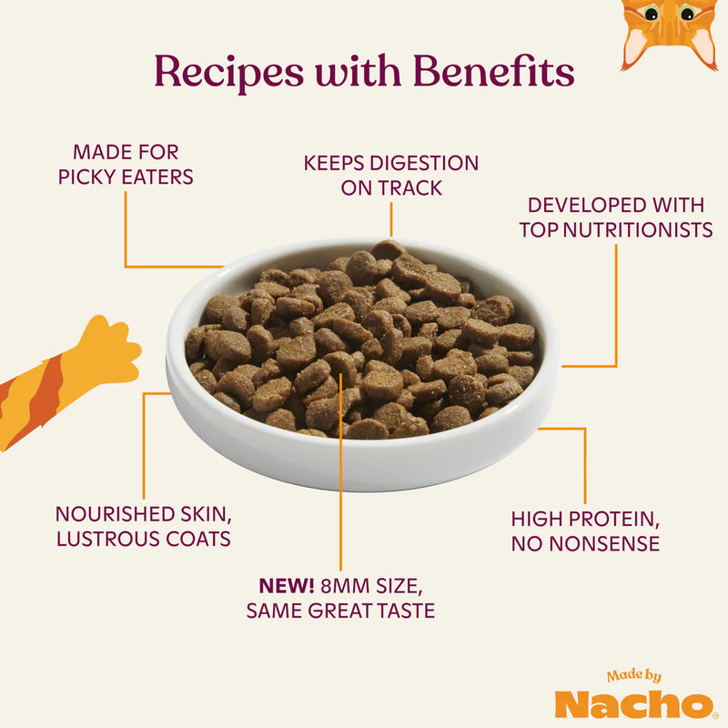 Made By Nacho Bone Broth Infused Kibble Sustainably Caught Salmon & Pumpkin Recipe Cat Food - 4 lb.