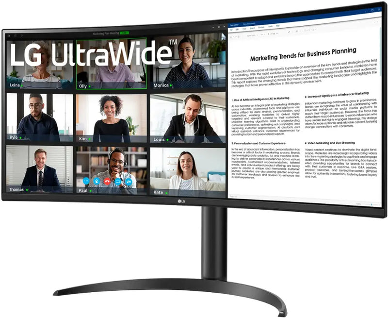 LG 34" VA Curved UltraWide WQHD 100Hz Monitor with HDR 10 (HDMI, DisplayPort, USB-C)